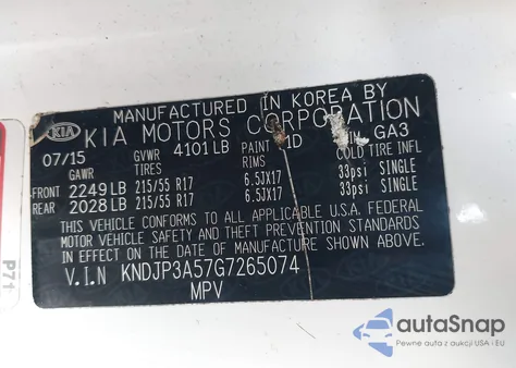 2016 Kia Soul + из США, поврежденный, VIN KNDJP3A57G7265074